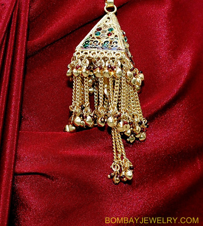 goldplated multicolour saree key chain