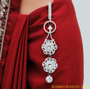 SILVERPLATED WHITE DIAMOND SAREE KEY CHAIN