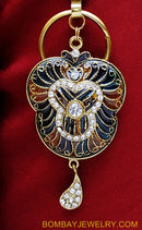 goldplated brown saree key chain