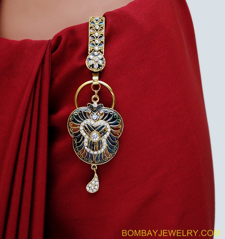 goldplated brown saree key chain
