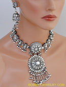 SILVERPLATED WHITE KUNDAN SET