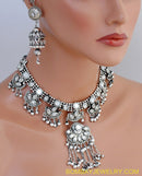 SILVERPLATED WHITE KUNDAN SET