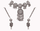Beautiful silver polish kundan  set