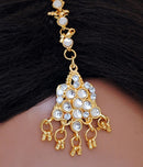 GOLDPLATED WHITE HEAD PIECE TIKKA