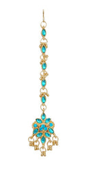 goldplated aqua blue head piece tikka