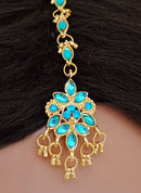 goldplated aqua blue head piece tikka