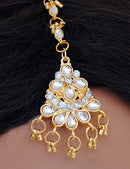 goldplated white head piece tikka