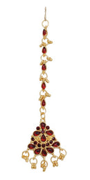 goldplated maroon head piece tikka