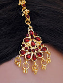 goldplated maroon head piece tikka
