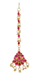 Fuschia pink head piece tikka