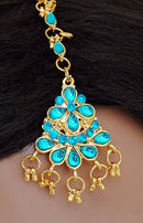 Aqua blue head piece tikka