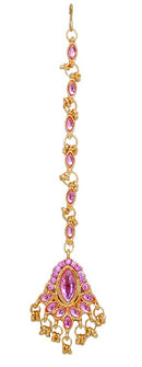 Pink head piece tikka