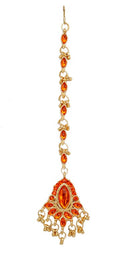 Orange and golden head piece tikka