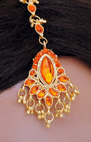 Orange and golden head piece tikka