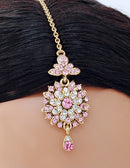 Goldpolish pink and white diamond tikka-100