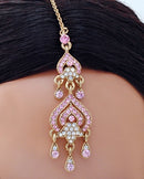 Goldpolish pink  and white diamond tikka-116