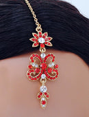 Goldpolish red and white diamond tikka-127