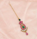 Goldpolish fusicha pink, green and white diamond tikka-133