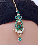 Goldpolish green and white diamond tikka-134