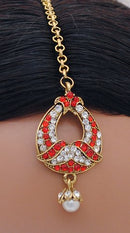 Golpdolish red and white head piece tikka-1244