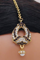 Goldpolish purple and white head piece tikka-1247