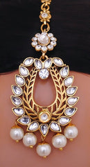 Goldpolish white head piece tikka-1305