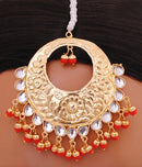 Goldpolish orange and white headpiece tikka-1312