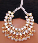 Goldpolish white head piece tikka-1314