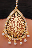 Goldpolish black and white head piece tikka-1323