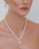 Goldpolish white pearl pendent set-1475