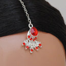 Silverpolish red and white diamond set-1095