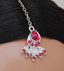 Silverpolish fusicha pink and white diamond set-1101