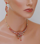 goldpolish red and white diamond set-1128