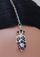 Silverpolish purple and white diamond set-1142