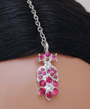 Silverploish fusicha pink and white diamond set-1143