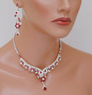 Silverpolish maroon and white diamond set-1145