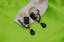 Goldpolish black diamond earring-2262