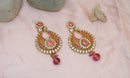 Goldpolish pink and white earring-2298