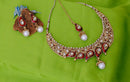 Goldpolish maroon and white kundan set-1771