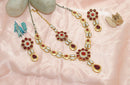 Goldpolish marron and white choker set-1793