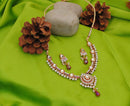 Goldpolish fusicha pink and white kundan set-1809