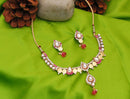 Goldpolish pink and white kundan set-1819