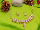 Goldpolish pink and white kundan set-1831