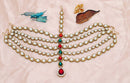 Maroon, Green And White Kundan Head piece tikka-11