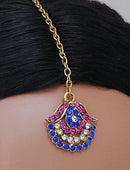 Goldpolish fusicha pink, blue and white diamond set-1494