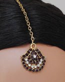 Goldpolish purple and white diamond set-1495