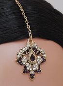 Goldpolish purple and white diamond set-1501