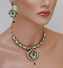 Goldpolish green and white diamond set-1503