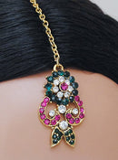 Goldpolish Fusicha pink , green and white diamond set-1513