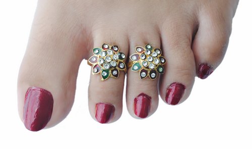 Multi-color toe ring-1101